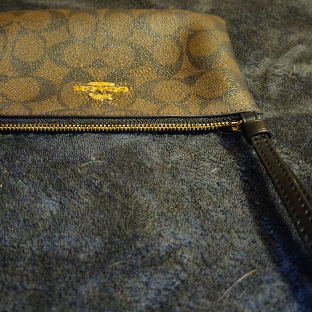 Coach Black and Brown Wristlet - Picture 2 of 2